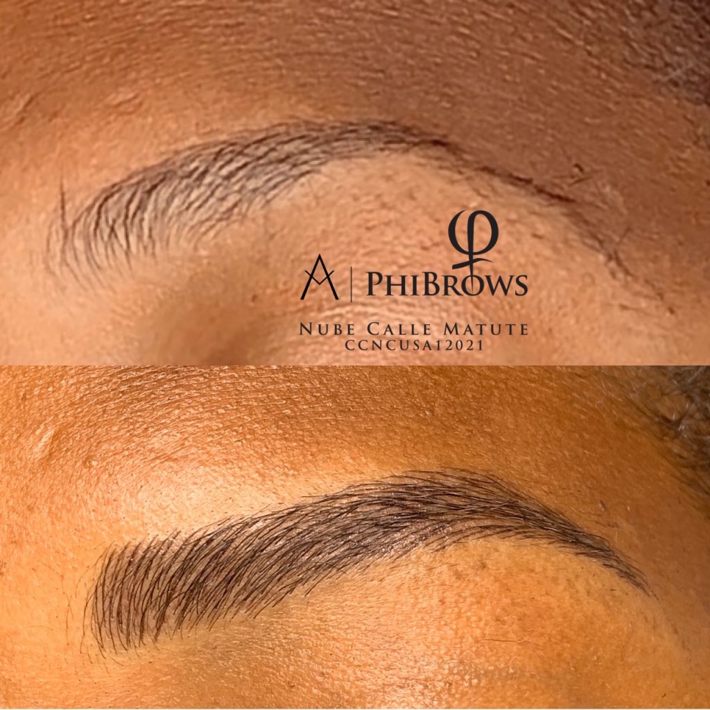 before and after results of microblading