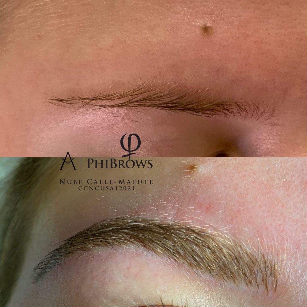before and after results of microblading